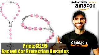 Buy Hello Kitty Car Accessories | 2 Pieces Car Rosary Rearview Mirror Auto Rosary Religious Car