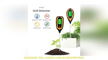 LCD Display 4 in 1 Soil Tester Handheld Soil PH Meter Soil Detector Moisture PH Light Temp Detector