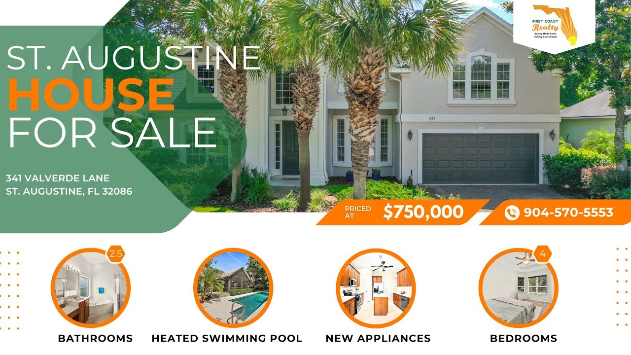 🌴 Elegant Pool Home in Tuscany Ridge | Toll Brothers Build in St. Augustine, FL