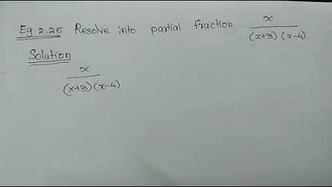 ##TN 11th maths example 2.25 | Resolve into partial fraction x/(x+3)(x-4)