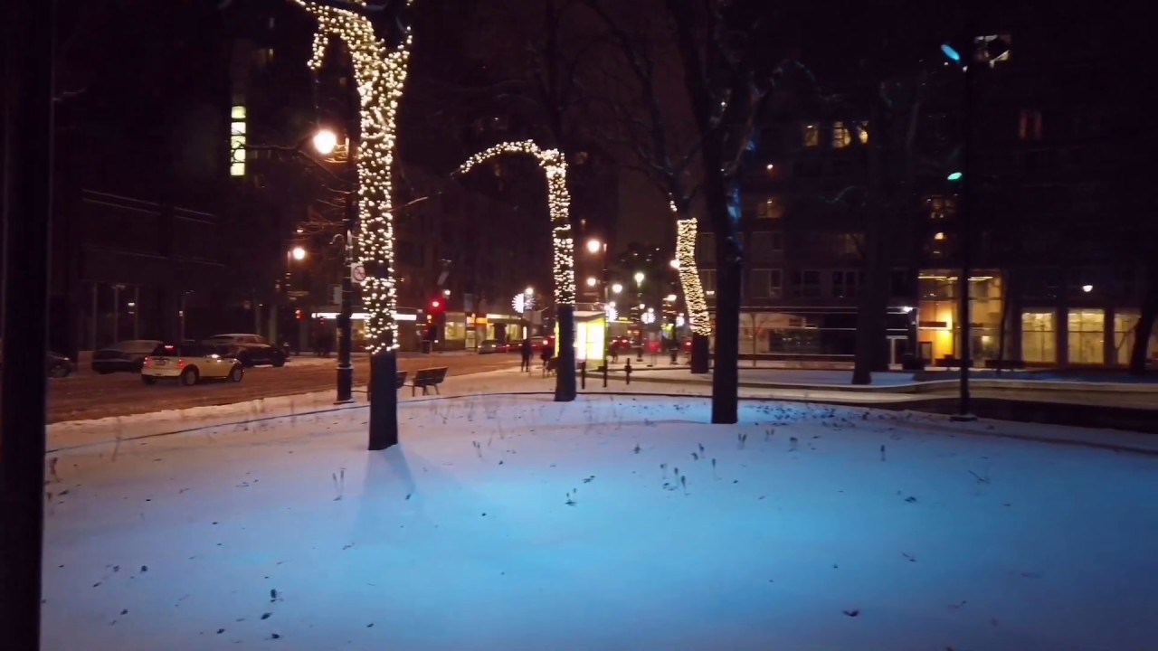 Beautiful down town Montreal winter 2020