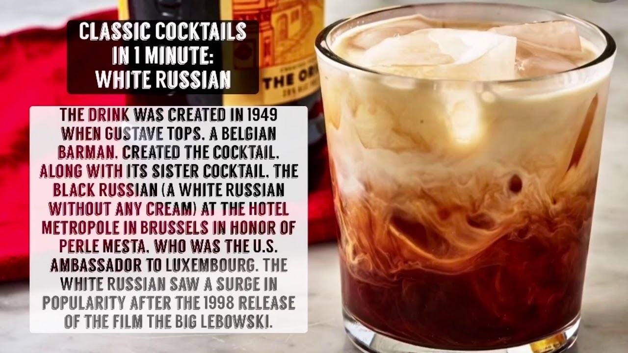 Classic Cocktails In 1 Minute White Russian YouTube