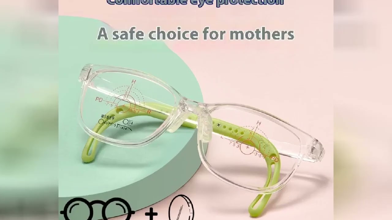 Boys Girls Professional Myopia Amblyopia Ultra Light TR Soft Silicone Blue Light Prescription Glasse