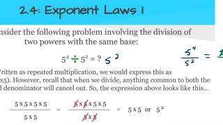 Ma 9 Lesson 2.4 Exponent Laws 1