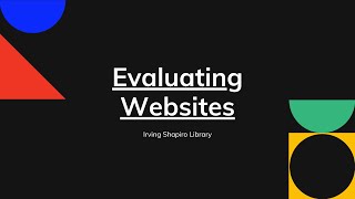 Evaluating Websites