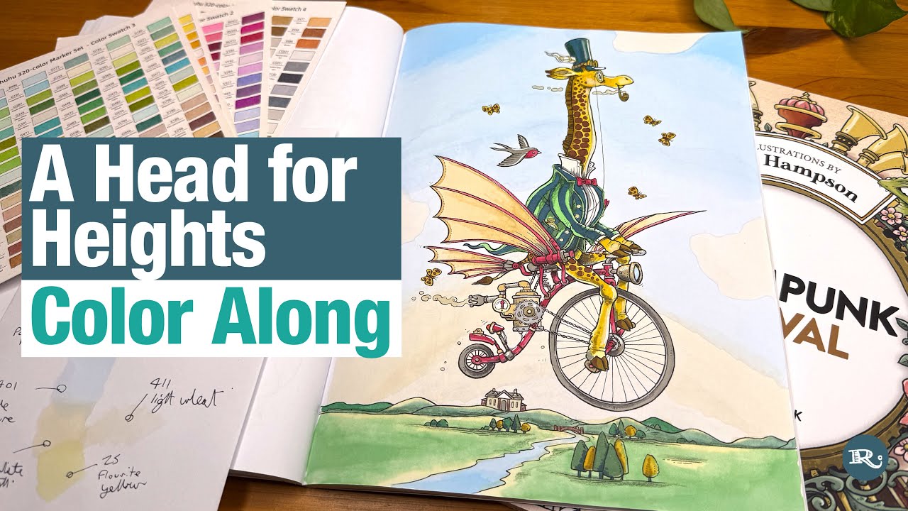 A Head For Heights Color Along: Using Alcohol Markers to Create a Color Wash Effect