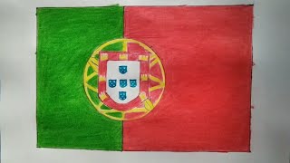 Portugal Flag|How to drew Portugal flag step by step |#art #drawing #howtodraw