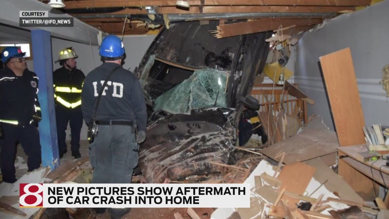 New pictures show aftermath of car crash into home YouTube