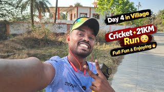 Village Life Day 4 🏡 | Cricket + 21KM Long Run 🔥 Full Enjoy