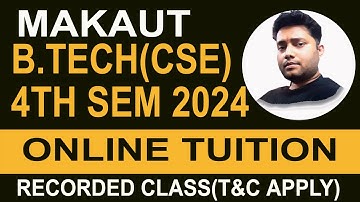 MAKAUT B.tech CSE 4th sem online tuition 2024 | B.Tech tuition in west bengal