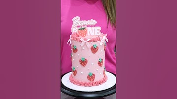 Strawberry Vintage Cake-use code FROSTLOVE10 for 10% off at frostform.com checkout #cake #shortsfeed