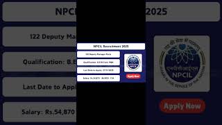 NPCIL Recruitment 2025🔥122 Govt Vacancies | MBA, CA, Law, Hindi Jobs | #NPCIL #CentralGovtJobs