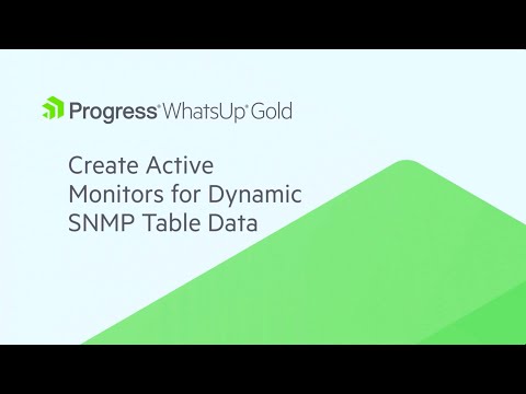 WhatsUp Gold SNMP Table Active Monitor - video from WhatsUp Gold