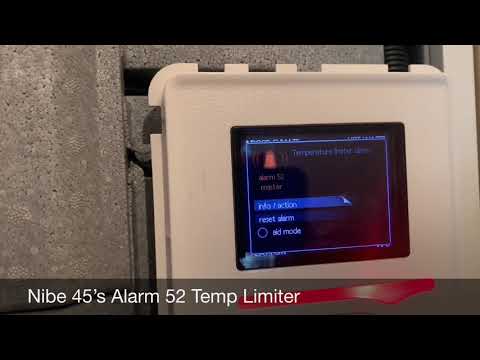 Nibe 1145 / 1245 Temperature limiter fault. Alarm 52. How to reset the fault