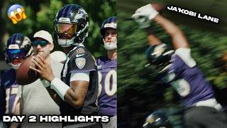 Ravens Day 2 Training Camp HIGHLIGHTS: Lamar Jackson JUMP BALL TD to Ja'Kobi Lane 😳 + MORE