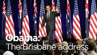 Barack Obama speaks at Brisbane university during G20