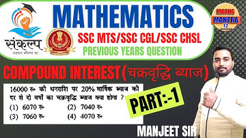 Compound Interest(चक्रवृद्धि ब्याज)||Part 1||Type 1||Concept|| Short math||By:-Manjeet sir