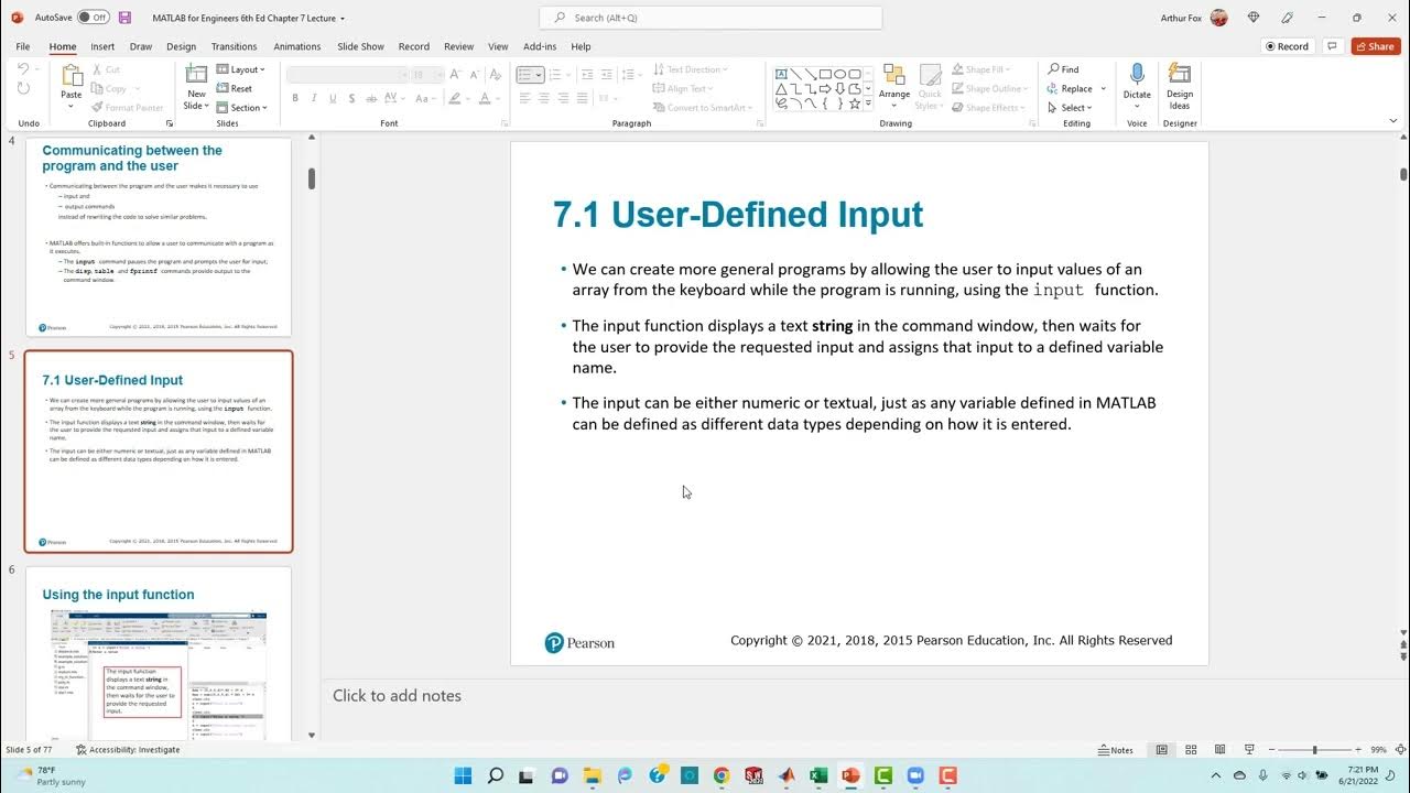 Chapter 7 from matlab for engineers 6th edition youtube