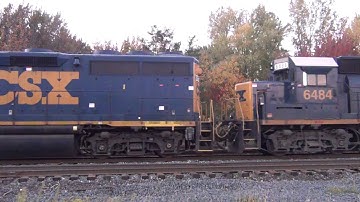 2 CSX GP40-2 Engines + Road Slug on CSX Q357 Train