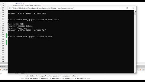 Rock, Paper, Scissor Game using C