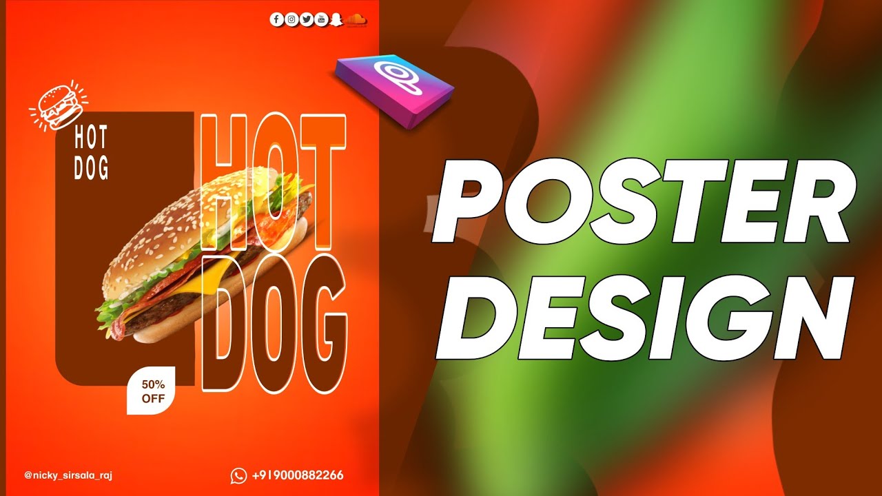 Design Fast Food 🍔 Poster in Picsart App | Picsart App Hindi Tutorial Poster Design