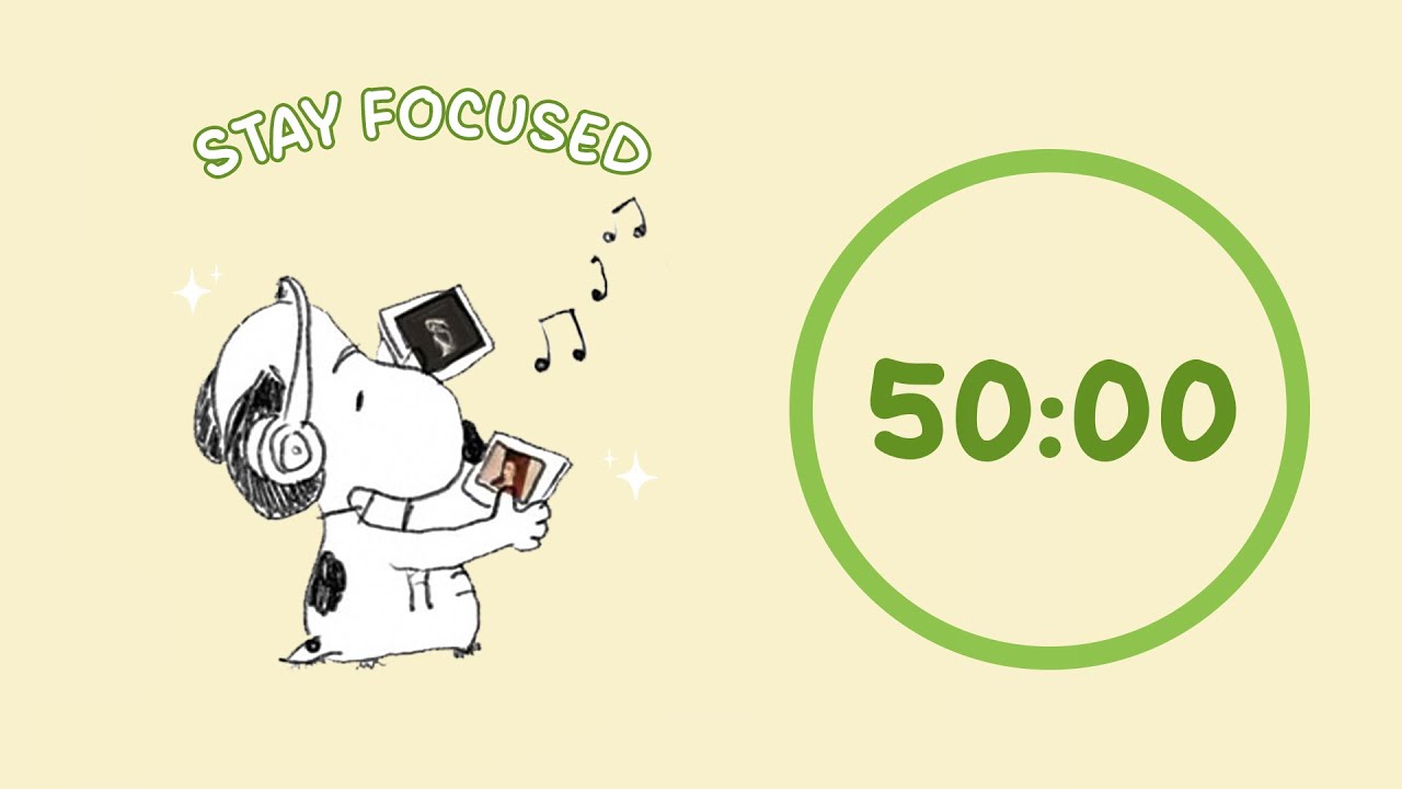 🎧 Study with Me | Snoopy Listening to Music | 50/10 Timer | Chill Lo-fi 🎶 | 4 Hour Focus Session