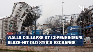 Walls collapse at Copenhagen's blazehit old stock exchange