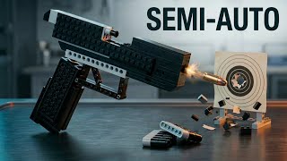 Lego Spring-Powered Semi-Auto Brick Shooter V2