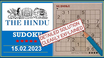 How to Solve 5 Star Hindu  Sudoku Feb15,  2023 -  Step By Step Solution