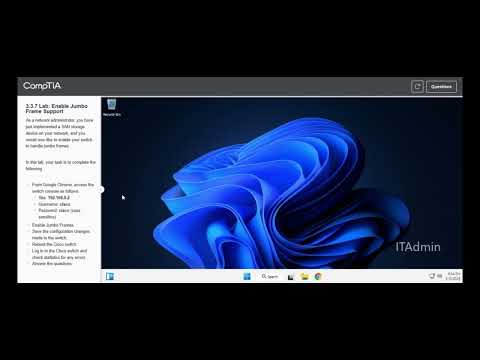 Testout | Network + | 3.3.7 Lab: Enable Jumbo Frame Support