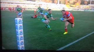 Brett Morris Amazing Try v Raiders (16/08/14)