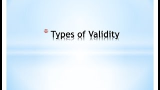 12 Types of Validity