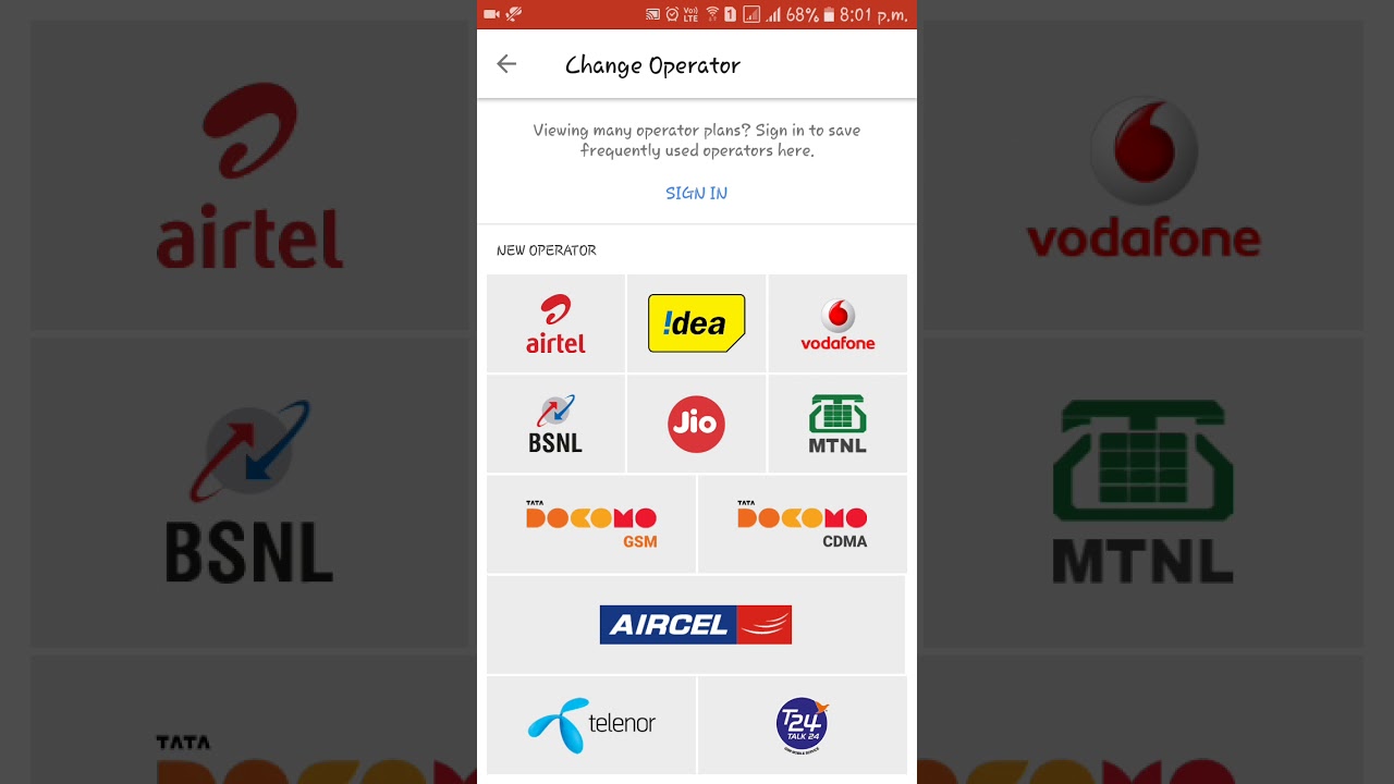 All Networks Recharge Plans App