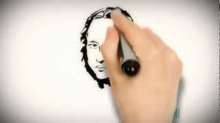 Mona Lisa Animated Speed Drawing Dry Erase Marker on Whiteboard Frank Stringini