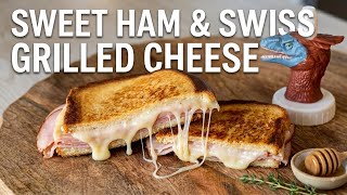 MAKING AN AMAZING GRILLED CHEESE AND HAM|JUST GRILLING AND COOKING|
