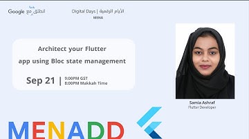 Architect your Flutter app using Bloc state management (Samia Ashraf)