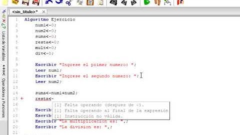 Ejercicio en PSeint: Suma,resta,multiplicación y división de 2 números