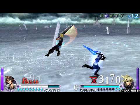Dissidia Final Fantasy: Lvl 100 Squall vs Lvl 100 Cloud, CPU Lvl 9