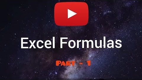Excel Formulas [Part - 1] Artificial Intelligence [AI]