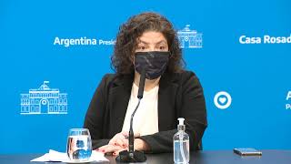 Conferencia de prensa del jefe de Gabinete, Juan Manzur y de la ministra de Salud, Carla Vizzotti