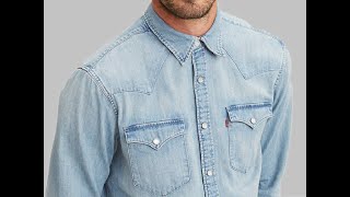 Рубашка Левис джинсовая светло голубая размер XL мужская новая - Видео от Atlantic Model