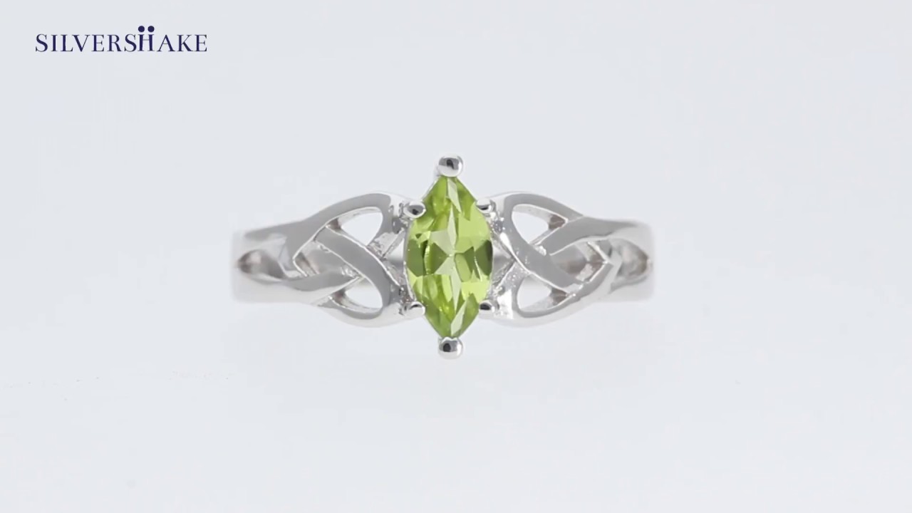 Silvershake Petite Natural Pink Tourmaline & Peridot Sterling Silver Twin Heart Ring - 925 Silver, Gift Box