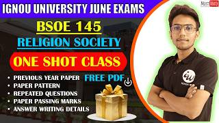 #6 BSOE 145 || RELIGION SOCIETY - ENG || IMPORTANT QUESTIONS | IGNOU WALAY