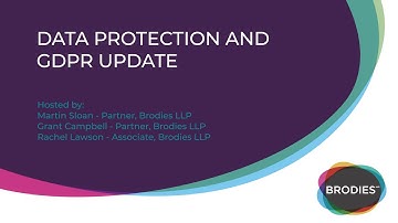 Data protection and GDPR update