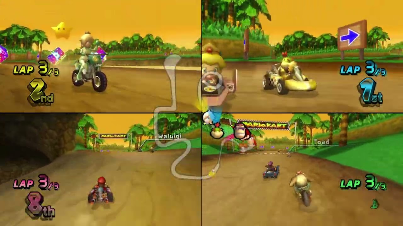 Mario Kart Wii ✦ 4 Players #533 (3 Tracks) 150cc