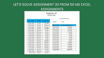 Assignment 30 - Let’s solve Assignment 30 from 50 ms excel assignments
