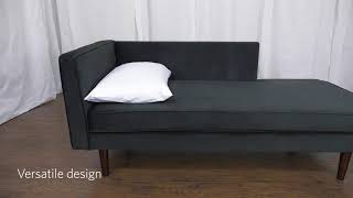 DHP Nola Mid Century Modern Upholstered Daybed/Chaise