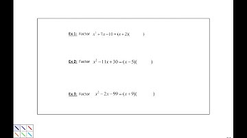 P.5 Factoring a trinomial with a=1