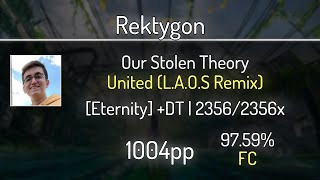 Rektygon (8.96⭐) Our Stolen Theory - United (L.A.O.S Remix) +DT 97.59% | 2356x FC | 1004 PP