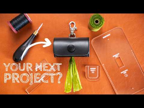 Leather Dog Poop Bag Holder! // Leathercraft make along tutorial // PDF pattern pack